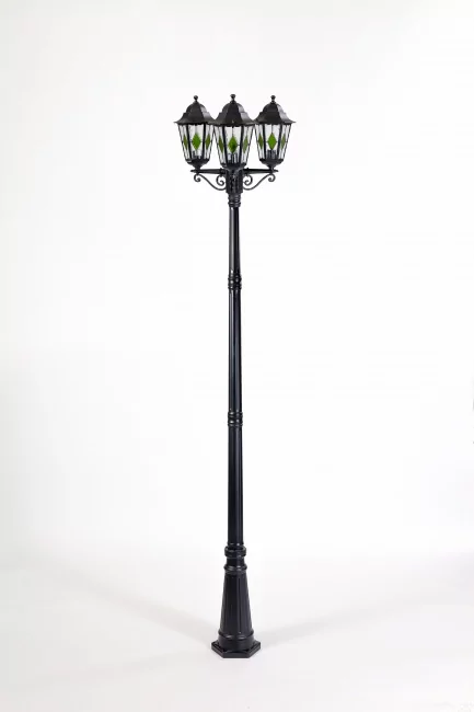 Фото Фонарный столб PETERSBURG lead GLASS 79810lgB 18 Bl (ip44, 300Вт) от магазина TopDiod.ru